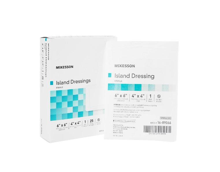 McKesson Adhesive Dressing Polypropylene / Rayon Square White Sterile 16-89022