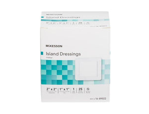 McKesson Adhesive Dressing Polypropylene / Rayon Square White Sterile 16-89022