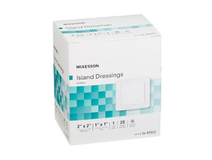 McKesson Adhesive Dressing Polypropylene / Rayon Square White Sterile 16-89022