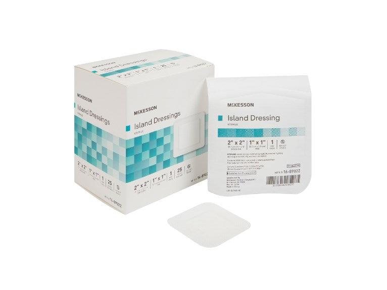 McKesson Adhesive Dressing Polypropylene / Rayon Square White Sterile 16-89044