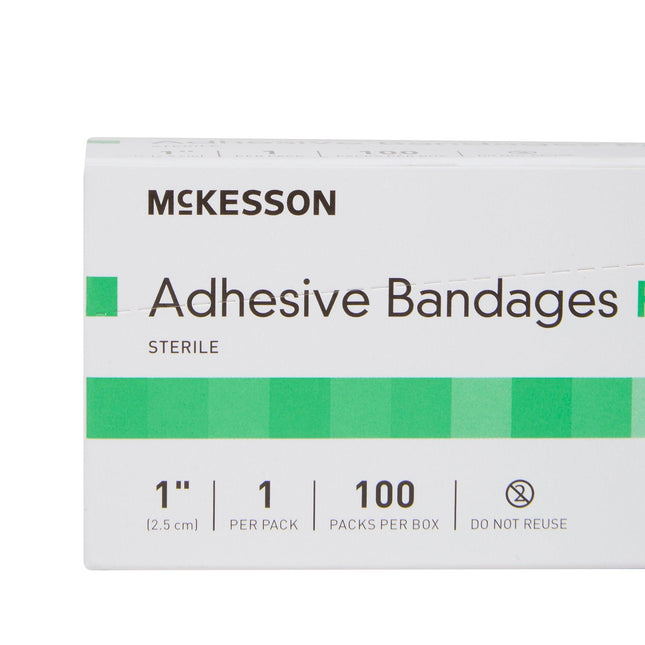 McKesson | McKesson Adhesive Spot Bandage 1 Inch Fabric Round Tan Sterile | 16-4812-BX