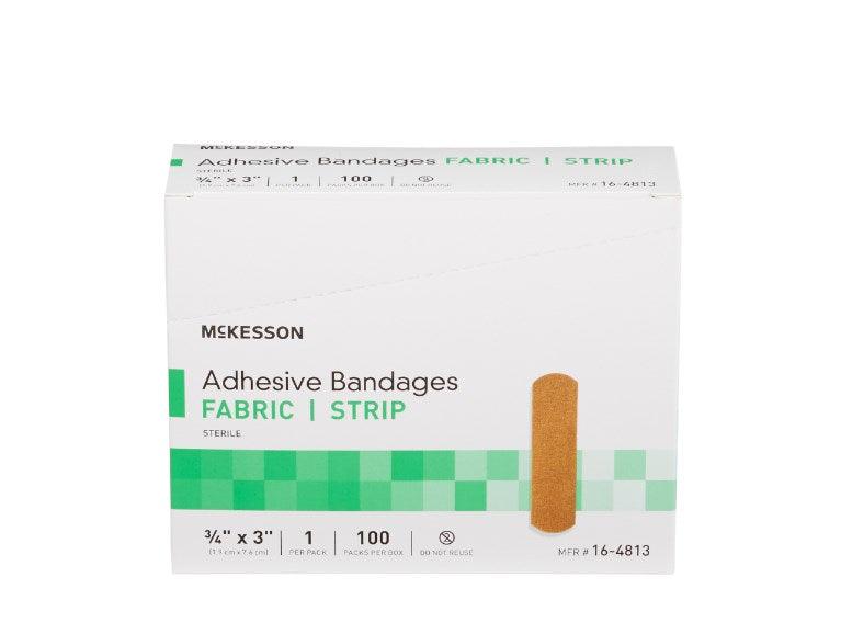 McKesson Adhesive Strip Fabric Rectangle Tan Sterile 16-4811-BX100