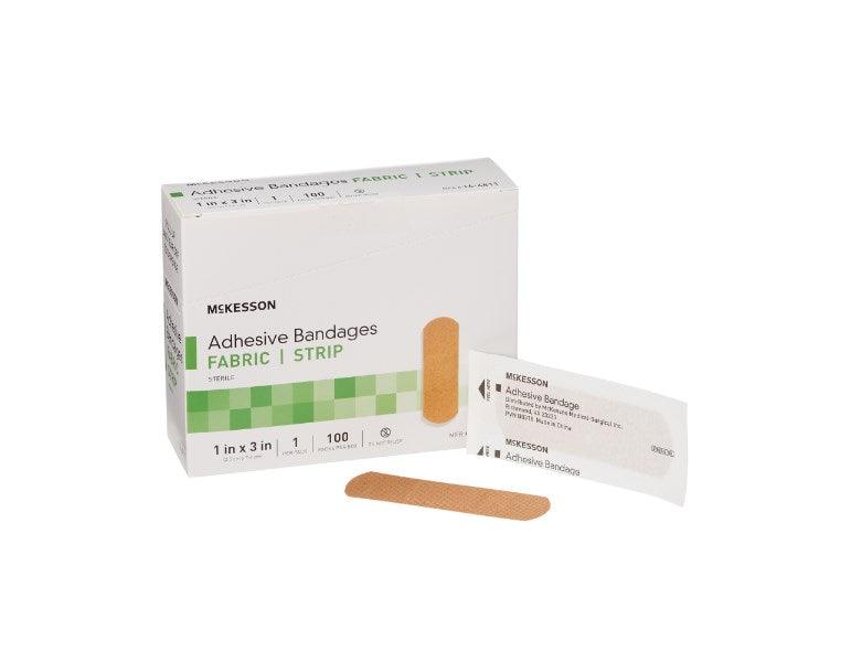 McKesson Adhesive Strip Fabric Rectangle Tan Sterile 16-4811-BX100
