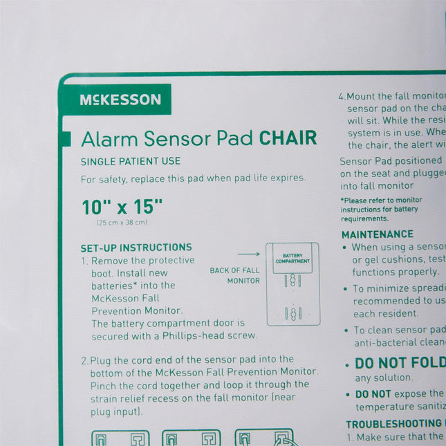 McKesson Alarm Sensor Pad Brand 10 X 15 Inch (25 cm x 38 cm) 162-1136