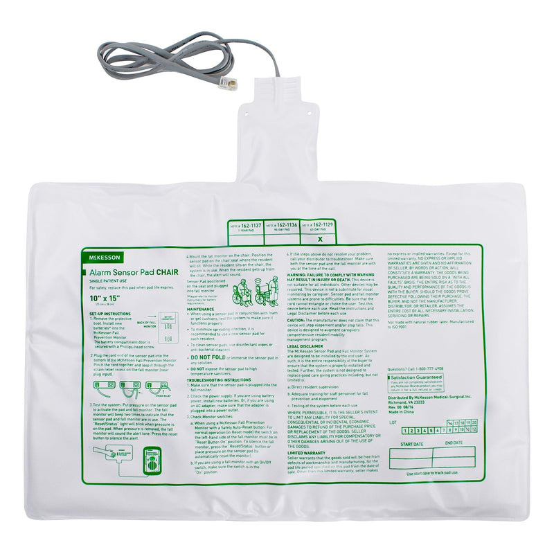 McKesson Alarm Sensor Pad Brand 10 X 15 Inch (25 cm x 38 cm) 162-1129