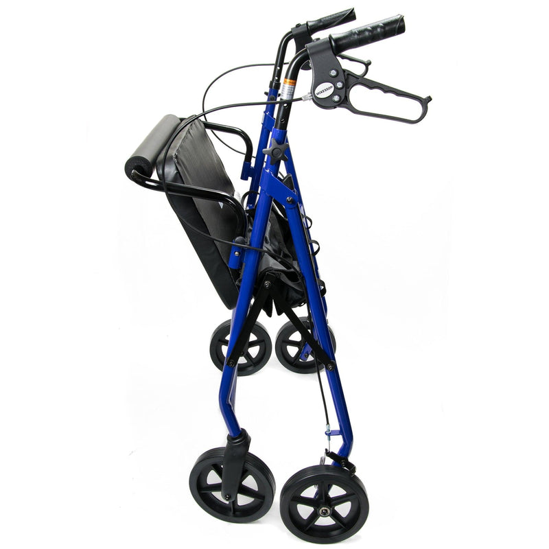 McKesson Bariatric 4 Wheel Rollator Blue Adjustable Height / Heavy Duty / Folding Steel Frame 146-10216BL-1