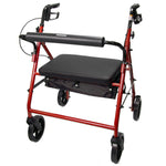 McKesson Bariatric 4 Wheel Rollator Blue Adjustable Height / Heavy Duty / Folding Steel Frame 146-10216RD-1