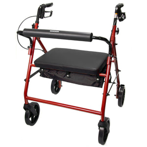 McKesson Bariatric 4 Wheel Rollator Blue Adjustable Height / Heavy Duty / Folding Steel Frame 146-10216RD-1