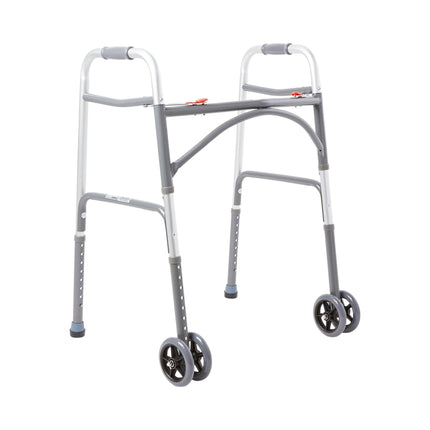 McKesson Bariatric Folding Walker Adjustable Height Steel Frame 500 lbs. Weight Capacity 32 to 39 Inch Height