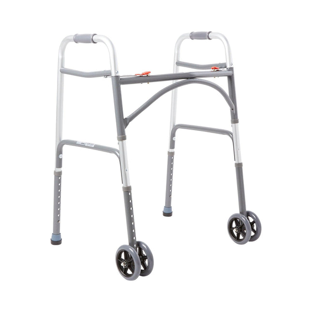 McKesson | McKesson Bariatric Folding Walker Adjustable Height Steel Frame 500 lbs. Weight Capacity 32 to 39 Inch Height | 146-10220-2WW