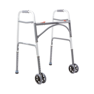 McKesson Bariatric Folding Walker Adjustable Height Steel Frame 500 lbs. Weight Capacity 32 to 39 Inch Height 146-10220-2WW