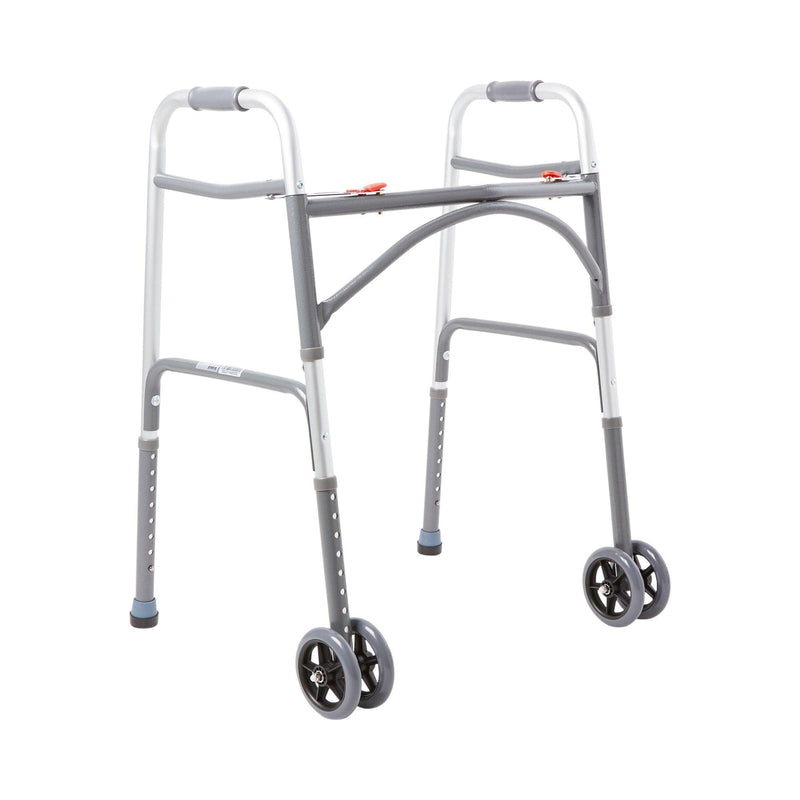 McKesson Bariatric Folding Walker Adjustable Height Steel Frame 500 lbs. Weight Capacity 32 to 39 Inch Height 146-10220-2WW