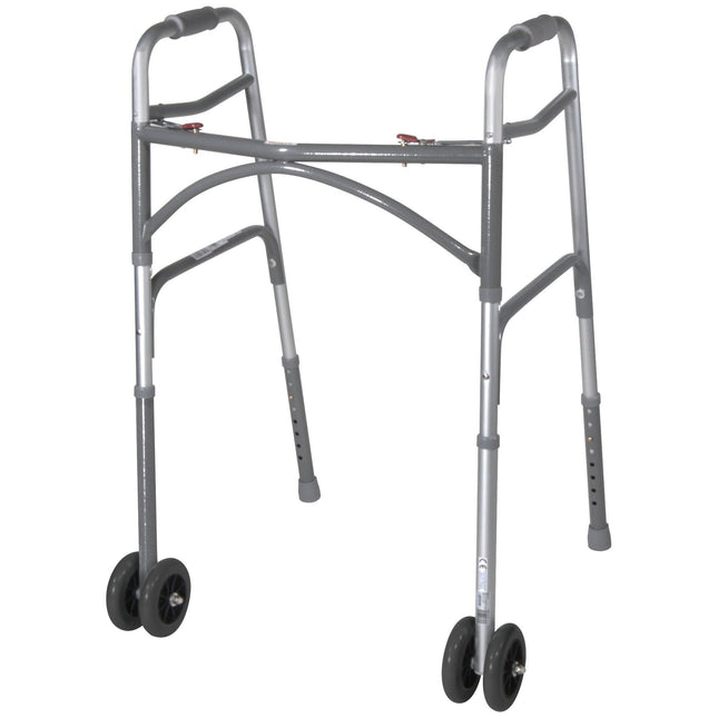 McKesson | McKesson Bariatric Folding Walker Adjustable Height Steel Frame 500 lbs. Weight Capacity 32 to 39 Inch Height | 146-10220-2WW