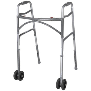 McKesson Bariatric Folding Walker Adjustable Height Steel Frame 500 lbs. Weight Capacity 32 to 39 Inch Height 146-10220-2WW
