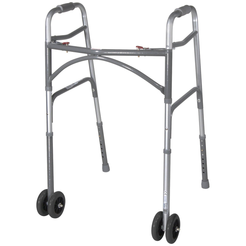 McKesson Bariatric Folding Walker Adjustable Height Steel Frame 500 lbs. Weight Capacity 32 to 39 Inch Height 146-10220-2WW