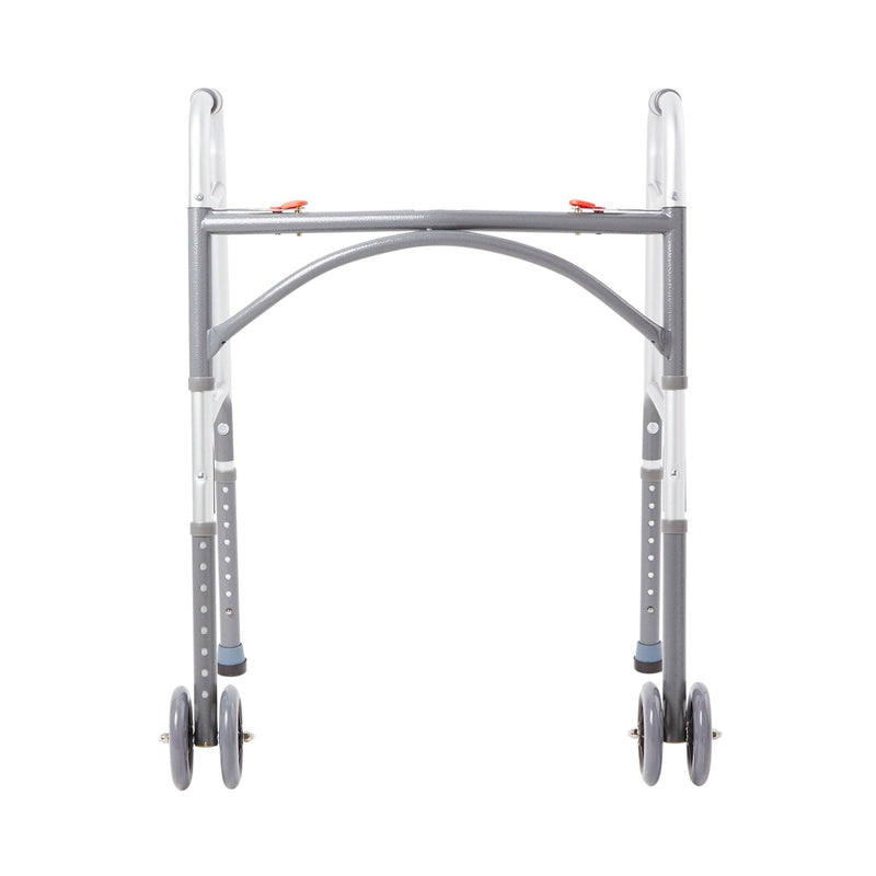 McKesson Bariatric Folding Walker Adjustable Height Steel Frame 500 lbs. Weight Capacity 32 to 39 Inch Height 146-10220-2WW
