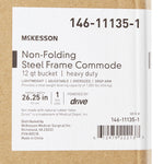 McKesson Commode Chair Drop Arms Steel Frame Padded Backrest 23-1/4 Inch Seat Width 146-11135-1
