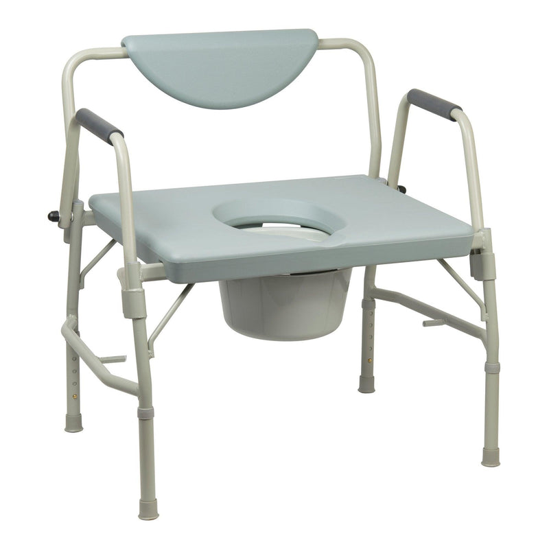 McKesson Commode Chair Drop Arms Steel Frame Padded Backrest 23-1/4 Inch Seat Width 146-11135-1