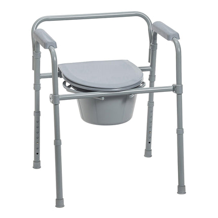 McKesson Commode Chair Fixed Arms Steel Frame Back Bar 13-1/2 Inch Seat Width | McKesson | SurgiMac