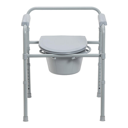McKesson Commode Chair Fixed Arms Steel Frame Back Bar 13-1/2 Inch Seat Width | McKesson | SurgiMac