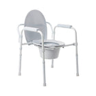 McKesson | McKesson Commode Chair Fixed Arms Steel Frame Back Bar 13-1/4 Inch Seat Width | 146-11148N-4