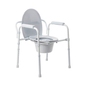 McKesson Commode Chair Fixed Arms Steel Frame Back Bar 13-1/4 Inch Seat Width 146-11148N-4