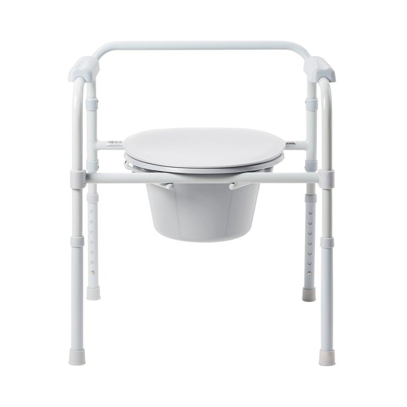 McKesson Commode Chair Fixed Arms Steel Frame Back Bar 13-1/4 Inch Seat Width 146-11148N-4