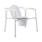 McKesson Commode Chair Fixed Arms Steel Frame Back Bar 13-3/4 Inch Seat Width