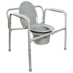 McKesson Commode Chair Fixed Arms Steel Frame Back Bar 13-3/4 Inch Seat Width 146-11117N-1
