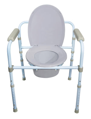 McKesson Commode Chair Fixed Arms Steel Frame Back Bar 13-3/4 Inch Seat Width 146-RTL11158KDR