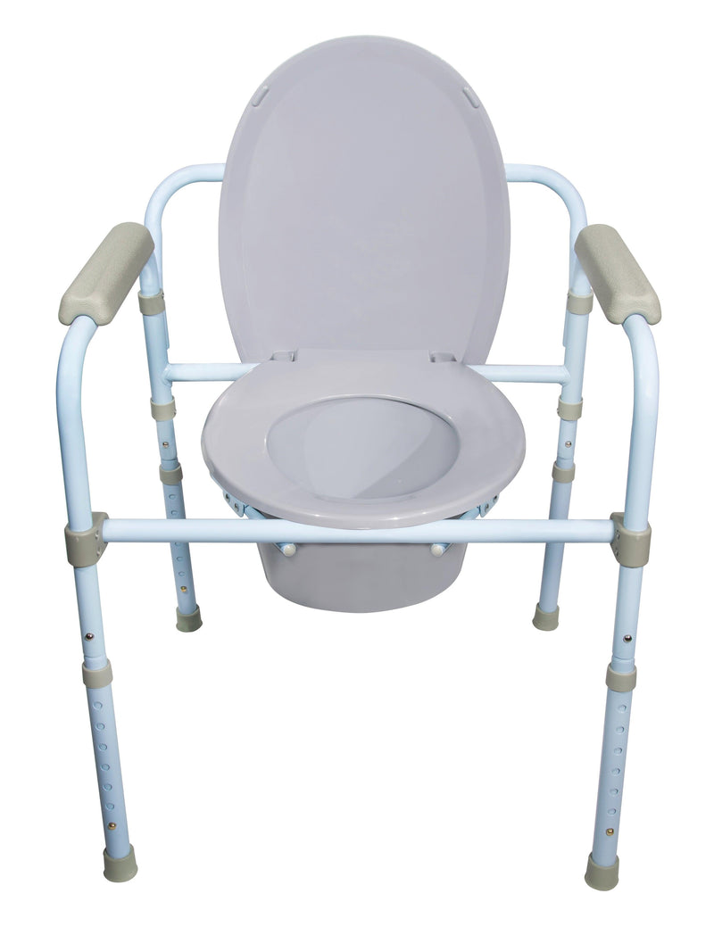 McKesson Commode Chair Fixed Arms Steel Frame Back Bar 13-3/4 Inch Seat Width 146-RTL11158KDR