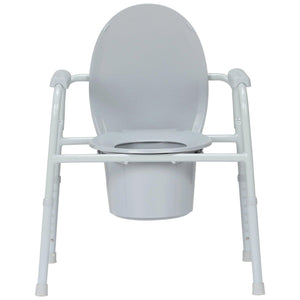 McKesson Commode Chair Fixed Arms Steel Frame Back Bar 13-3/4 Inch Seat Width 146-11105N-4