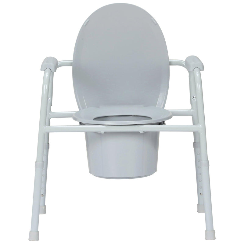 McKesson Commode Chair Fixed Arms Steel Frame Back Bar 13-3/4 Inch Seat Width 146-11105N-4