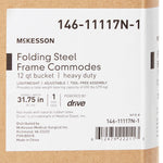 McKesson Commode Chair Fixed Arms Steel Frame Back Bar 13-3/4 Inch Seat Width 146-11117N-1