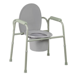 McKesson Commode Chair Fixed Arms Steel Frame Back Bar 13-3/4 Inch Seat Width 146-11105N-4
