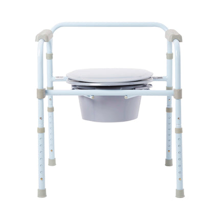 McKesson Commode Chair Fixed Arms Steel Frame Back Bar 13-3/4 Inch Seat Width | McKesson | SurgiMac