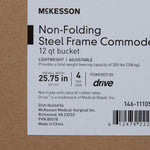 McKesson Commode Chair Fixed Arms Steel Frame Back Bar 13-3/4 Inch Seat Width 146-11105N-4
