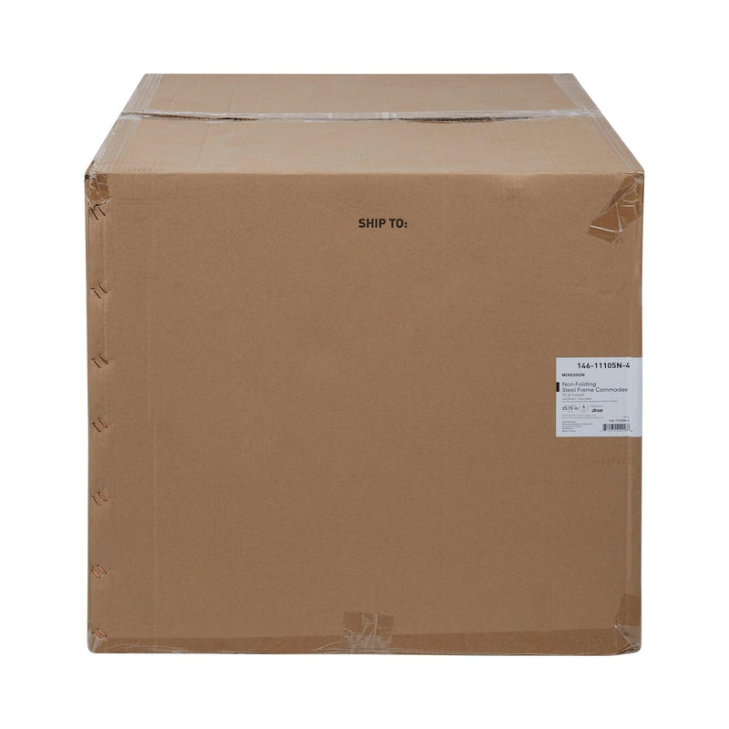 McKesson Commode Chair Fixed Arms Steel Frame Back Bar 13-3/4 Inch Seat Width 146-11105N-4