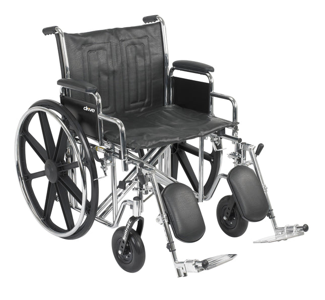 McKesson | McKesson Dual Axle Desk Length Arm Swing-Away Bariatric Wheelchair | 146-STD22ECDDA-ELR