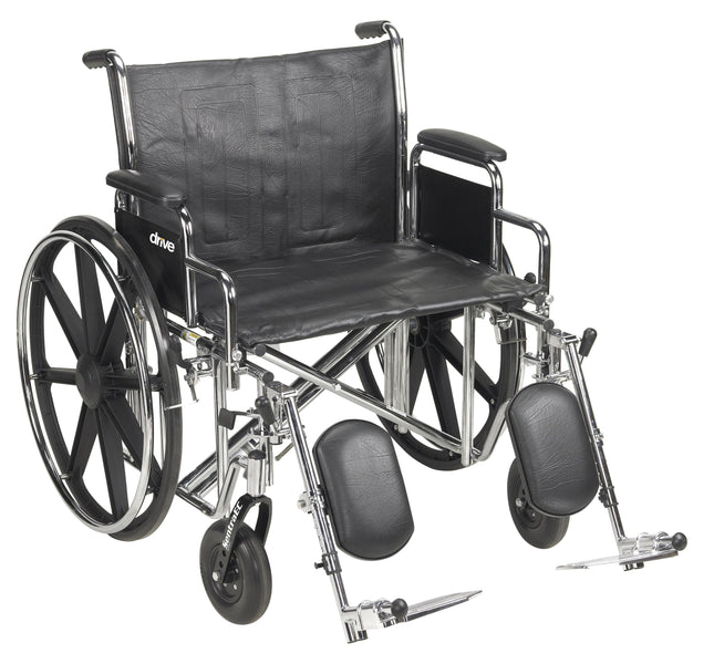 McKesson | McKesson Dual Axle Desk Length Arm Swing-Away Bariatric Wheelchair | 146-STD22ECDDA-ELR