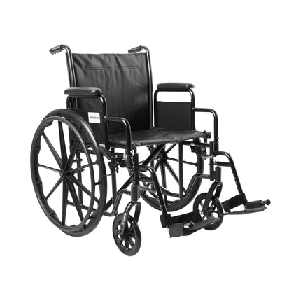 McKesson Dual Axle Desk Length Arm Swing-Away Footrest Black Upholstery Wheelchair | McKesson | SurgiMac