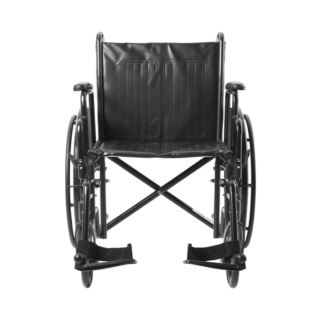 McKesson | McKesson Dual Axle Desk Length Arm Swing-Away Footrest Black Upholstery Wheelchair | 146-SSP216DDA-SF