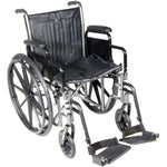 McKesson Dual Axle Desk Length Arm Swing-Away Footrest Black Upholstery Wheelchair 146-SSP218DDA-SF