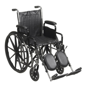 McKesson Dual Axle Desk Length Arm Swing-Away Footrest Black Upholstery Wheelchair 146-SSP220DDA-SF
