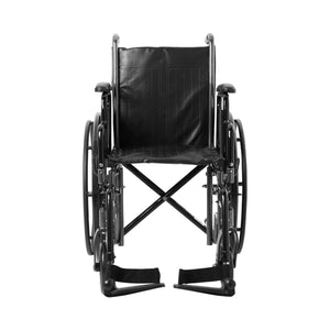 McKesson Dual Axle Desk Length Arm Swing-Away Footrest Black Upholstery Wheelchair 146-SSP216DDA-SF