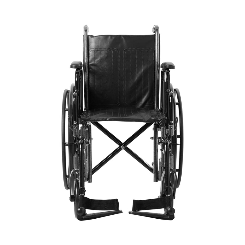 McKesson Dual Axle Desk Length Arm Swing-Away Footrest Black Upholstery Wheelchair 146-SSP216DDA-SF