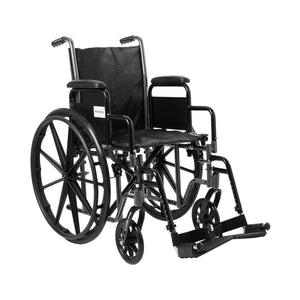 McKesson Dual Axle Desk Length Arm Swing-Away Footrest Black Upholstery Wheelchair 146-SSP216DDA-SF