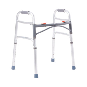 McKesson Folding Walker Adjustable Height Aluminum Frame 350 lbs. Weight Capacity 25 to 32 Inch Height 146-10201-4