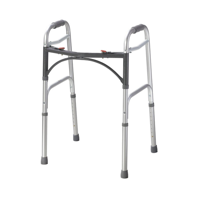 McKesson | McKesson Folding Walker Adjustable Height Aluminum Frame 350 lbs. Weight Capacity 25 to 32 Inch Height | 146-10201-4