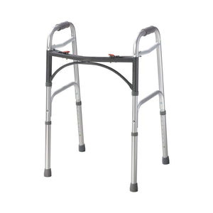 McKesson Folding Walker Adjustable Height Aluminum Frame 350 lbs. Weight Capacity 25 to 32 Inch Height 146-10201-4